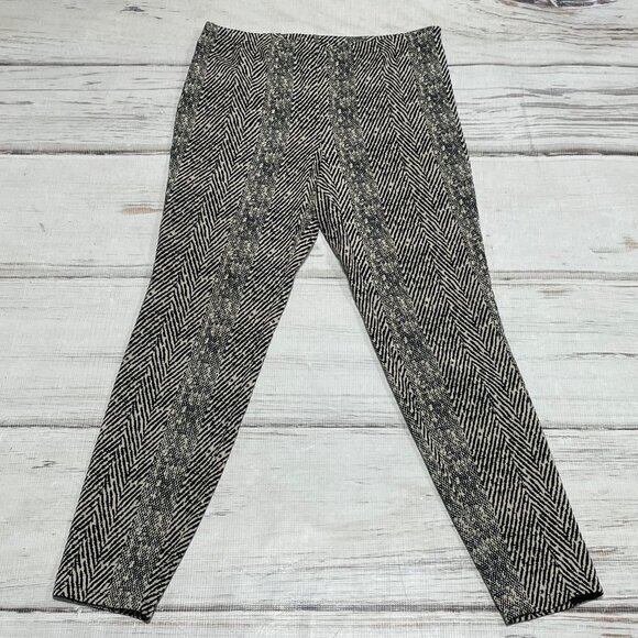 Free People Pants Printed Beige Black Side Zip Flat Front Small - Picture 3 of 13